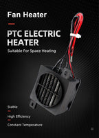 12V 24V 48V 110V 220V PTC Heater 50~400W Ceramic Thermostatic Insulated Heater With Fan Pet Insulation Incubator Electric Heater
