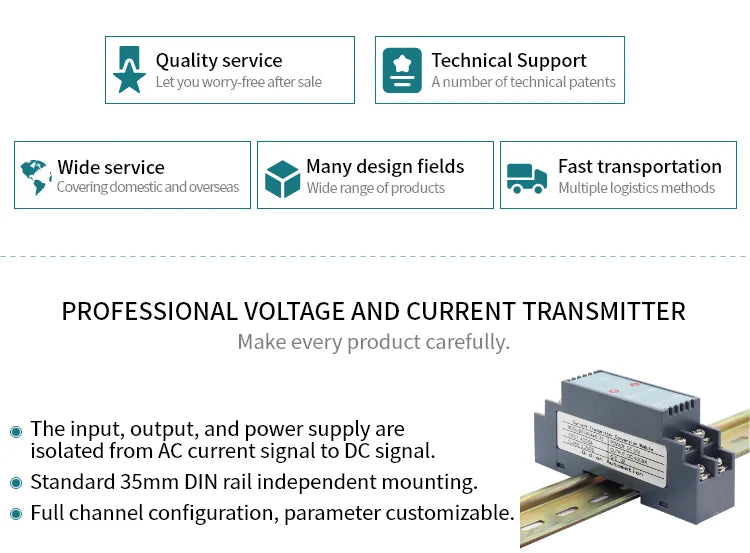 BST-I AC Current Transducer 0-1A 5A 10A to 4-20mA 0-10V Output Voltage Signal Converter