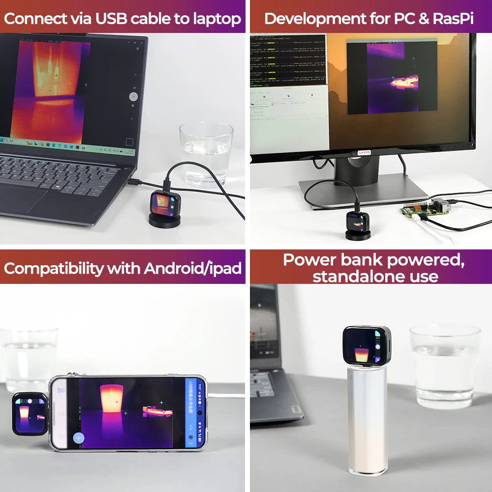 Sipeed T256S Thermal Imager Camera AI ISR Inspection Repair Thermographic Compatible with Any USB-C iOS & Android Device Raspber
