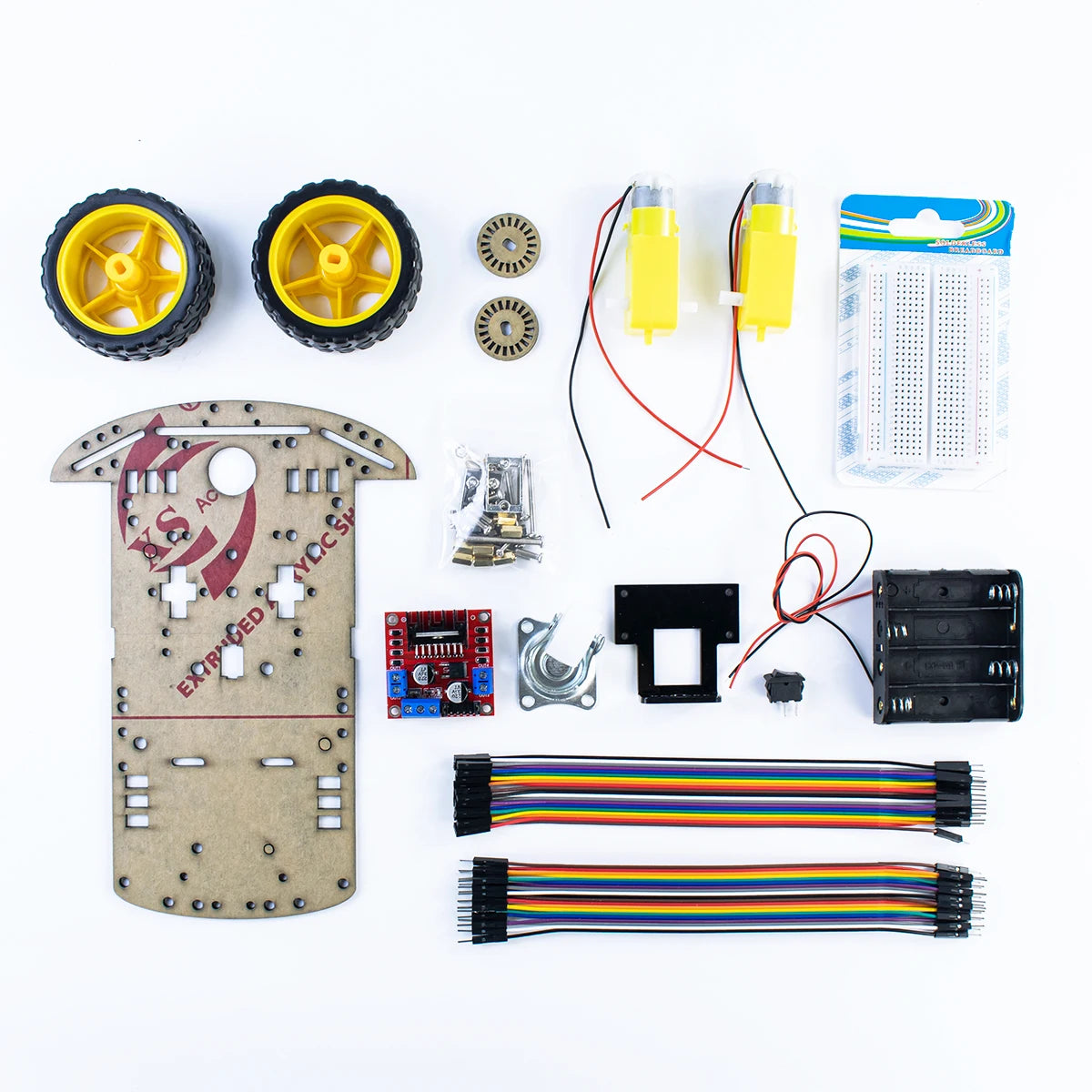 2-Wheel Smart Robot Car Chassis Kit with L298N Motor Driver Board, Complete Robotics Chassis Set