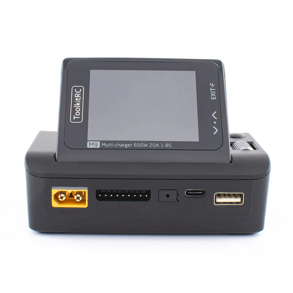 ToolkitRC M9 600W 20A USB Fast Charing DC Smart Charger Adjustable Screen Angle with Audio Function For 1-8S Lipo LiFe Battery