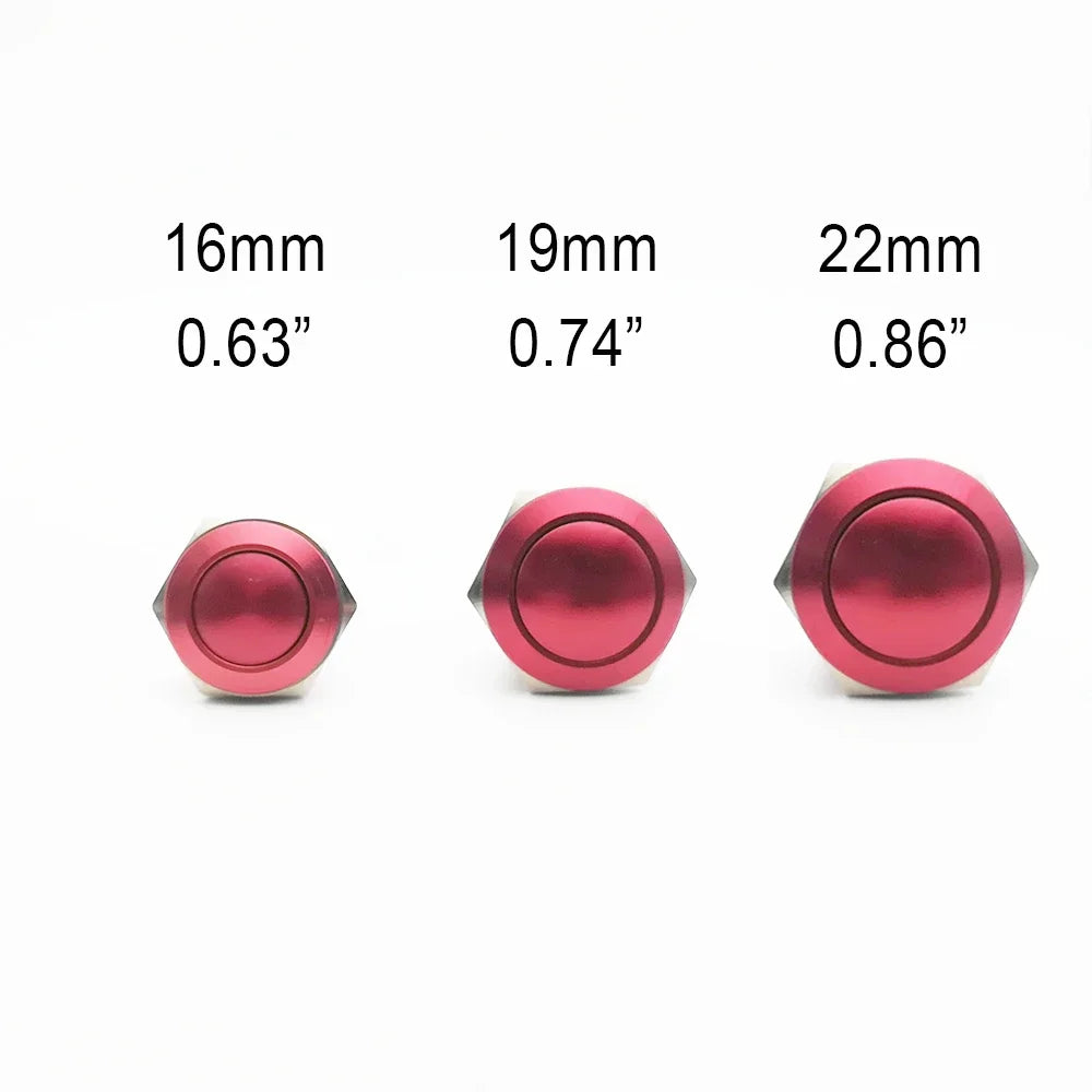 Screw Electronic Button Switch Metal Pressure Switch Waterproof Momentary Push Button 12v 240v Switches 12/16/19/22mm