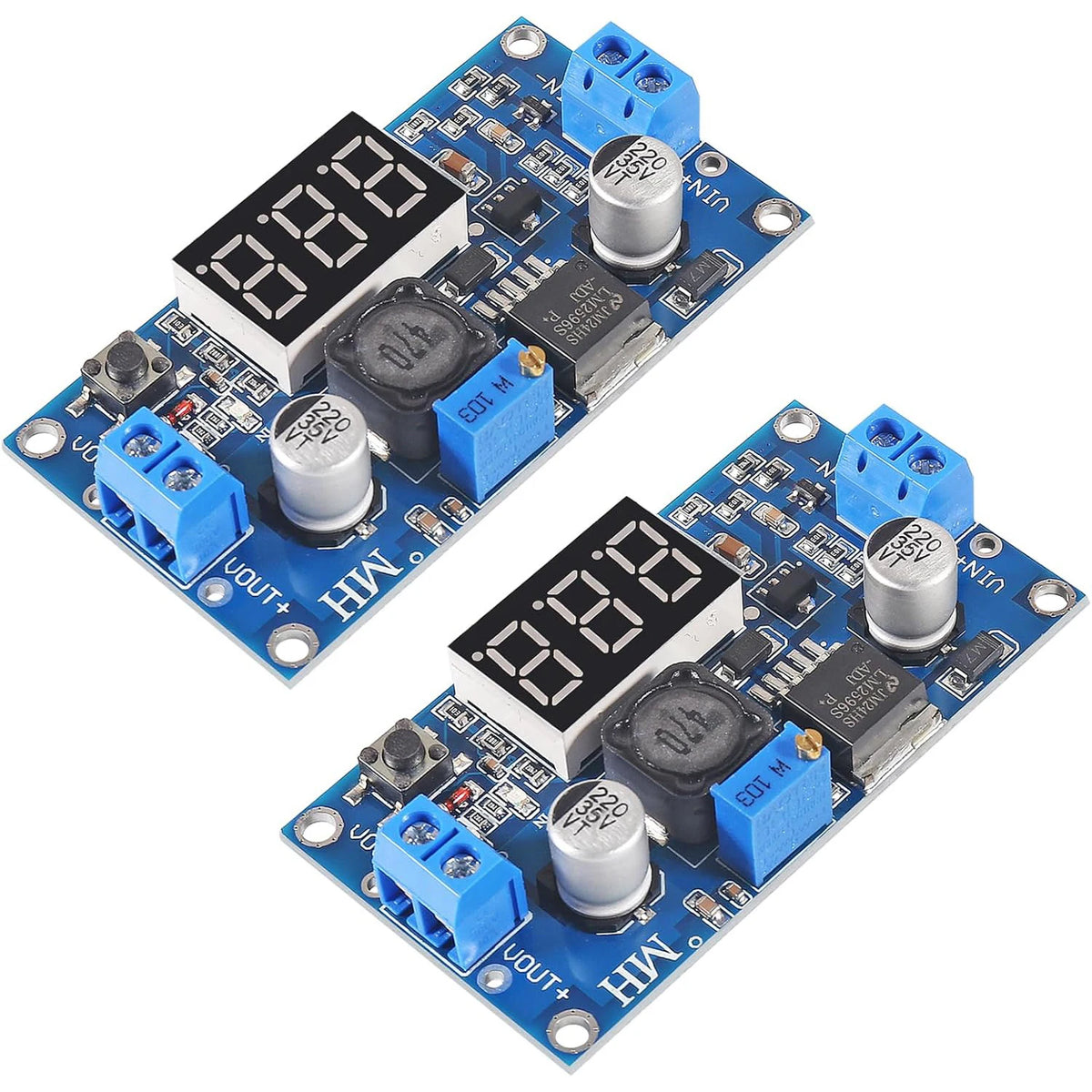 2pcs LM2596S LM2596 DC-DC Buck Converter Adjustable Step-Down Voltage Regulator Power Module 36V 24V 12V to 5V 2A Voltage