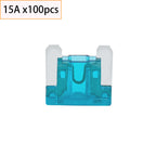 100pcs Auto Car Micro Fuses Blade Type Low Profile Mini Blade Fuse 2A 3A 5A 7.5A 10A 15A 20A 25A 30A 35A 40Amp For Truck Motor