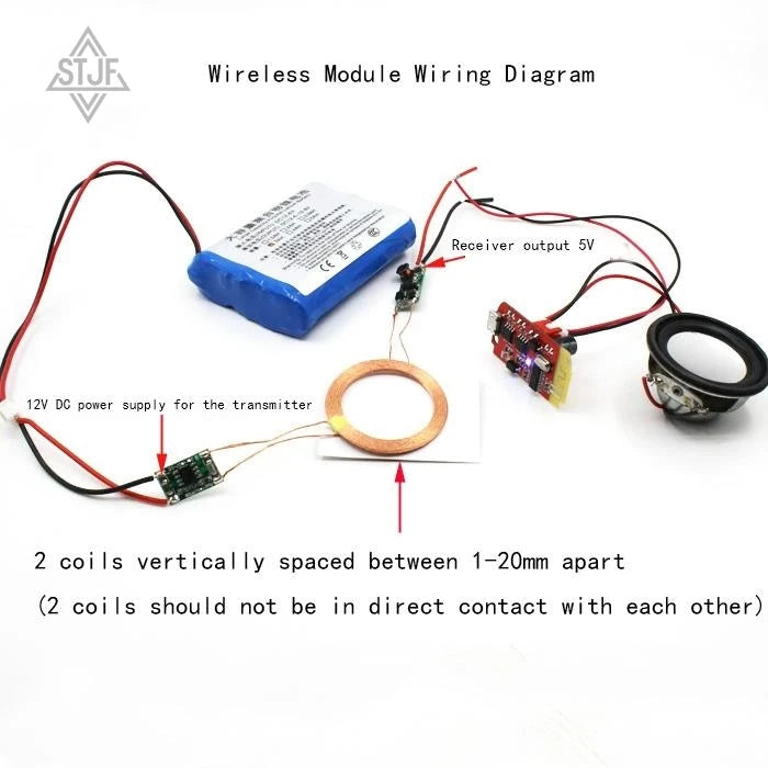 5V 1A/2A Wireless Power Supply Module Wireless Charger Module Transmitter Receiver Terminal Circuit Board Module for DIY Phone