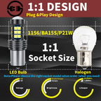 2pcs P21W 7506 BA15S LED Backup Light Bulb Reverse Lamp Canbus For Volvo C30 S40 S60 S70 S80 V40 V50 V60 V70 XC60 XC70 XC90