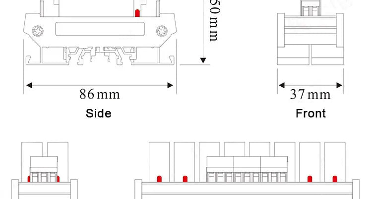 LCTC Solid State Relay Module 2 Or 4 Channels Relay DC TO AC DC TO DC 5A Common Positive Common Negative SSR DIN Mounted Relay