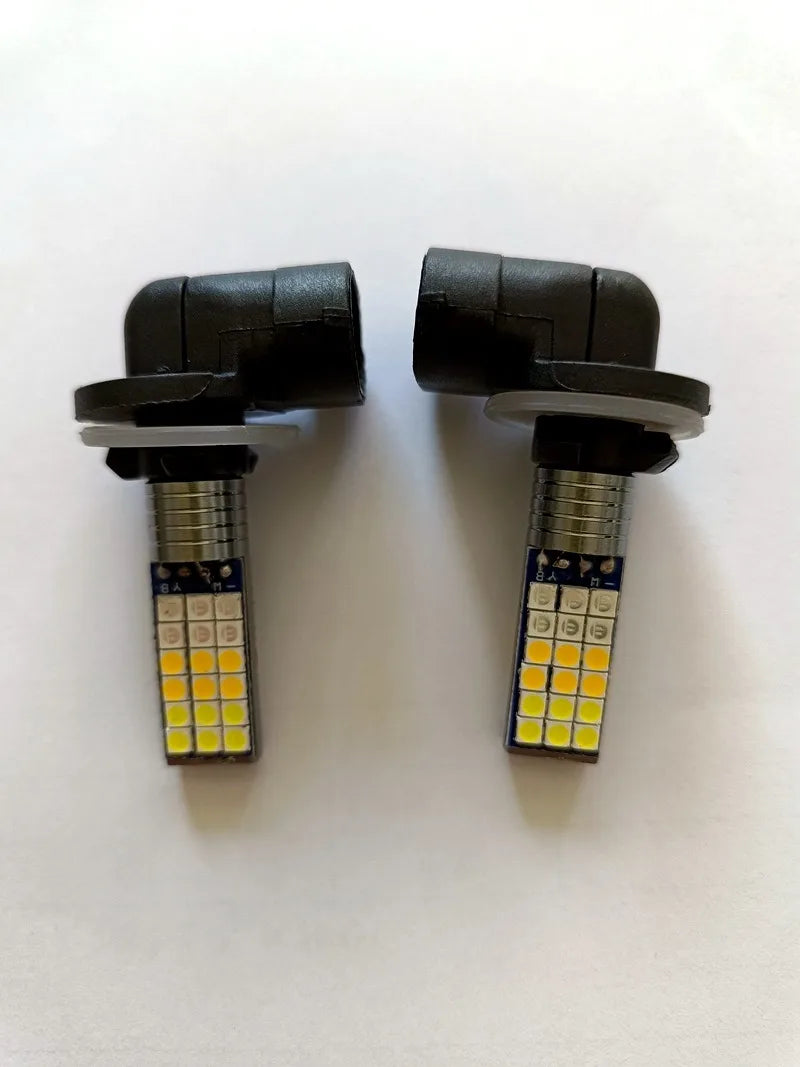 Car Led Fog Lamp with Flashing 3030 Three-Color Fog Lamp Bulb Red Green Pink Blue Super Bright H3 H8 H11 9006 9005 H7 Modified