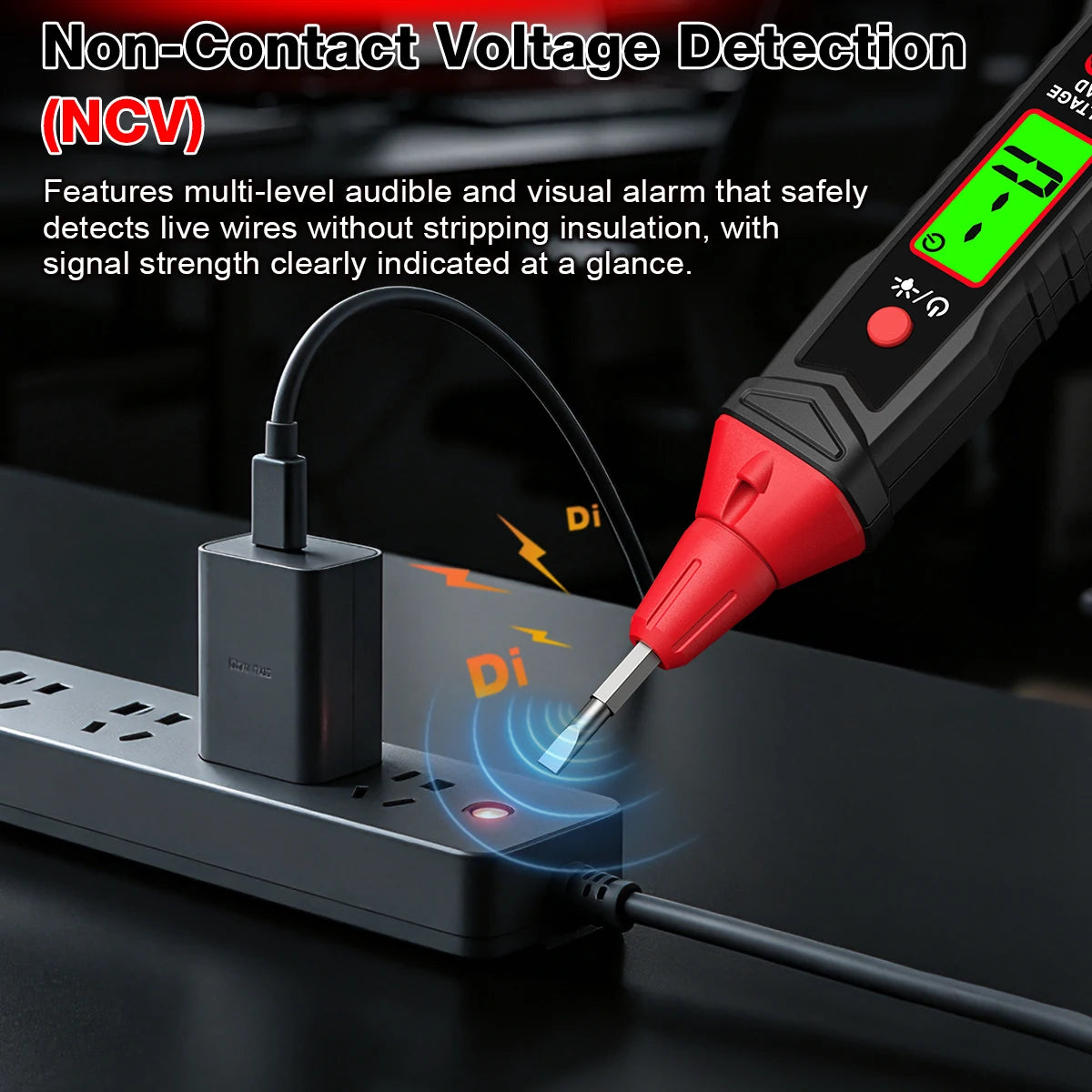HABOTEST Digital Voltage Tester Pen HT91E+ LCD AC Voltage Detector 12-300V Live Neutral Wire Finder Flashlight  Electrical Tool