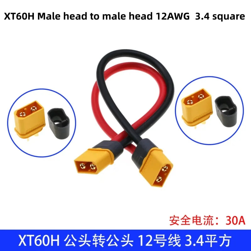 XT30U XT60U XT60H XT90 Plug Connector Male / Female with 18/16/14/12/10 AWG Cable Dual Extension Battery for RC Battery Cable