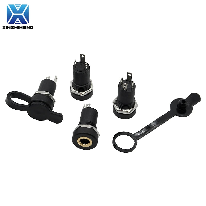 5PCS PJ392A 3.5MM Audio Jack Female Socket 3/4 Pole Stereo Solder Panel Mount Connector With Nuts PJ391 PJ-392A 3/4Pin Black
