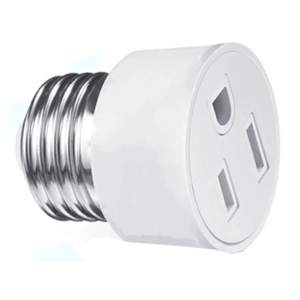 1pc E27 to EU US Converter Lamp Socket Screw LED Bulb Lighting E27 European America Plug Socket Light Holder White