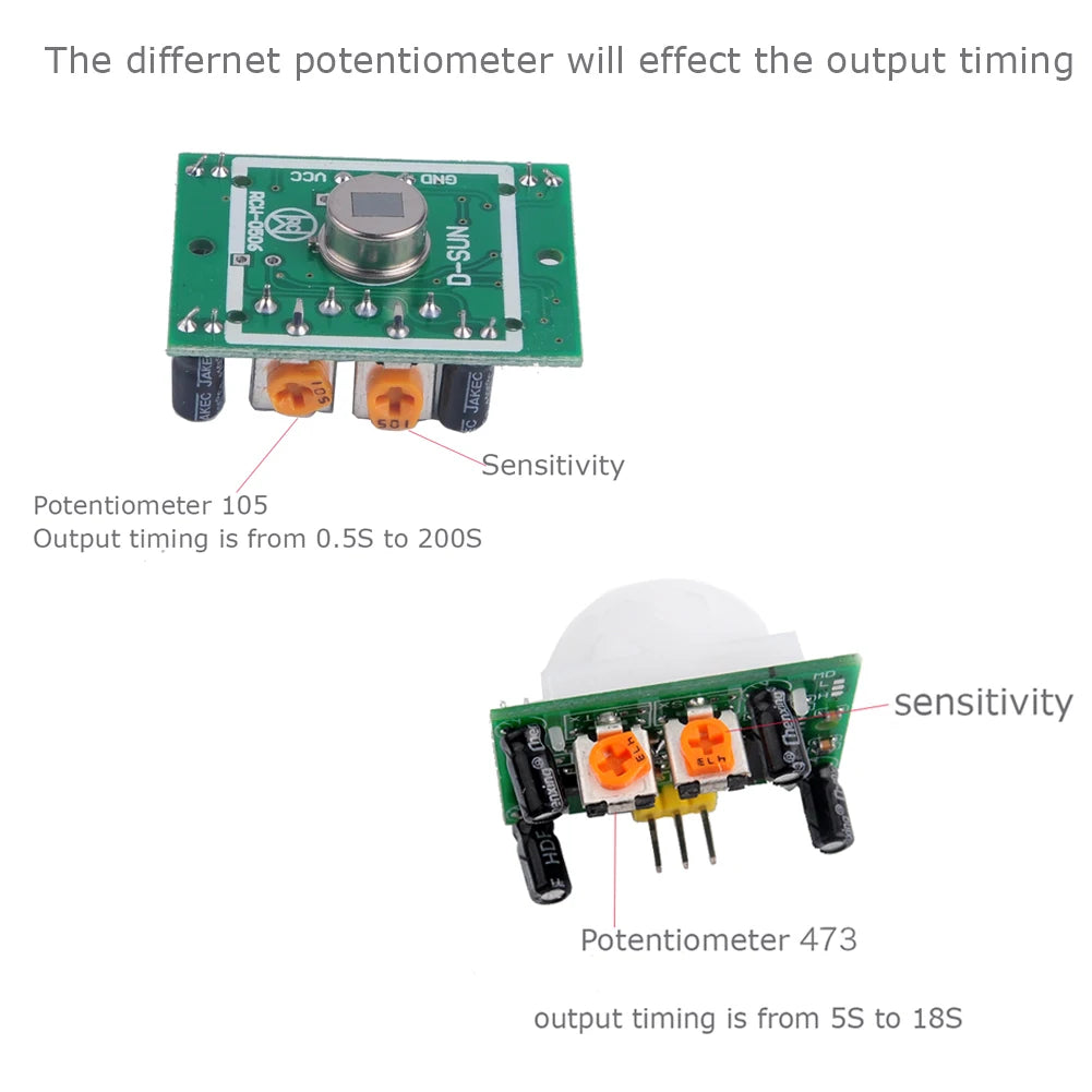 1/2/5/10pcs HC-SR501 Adjust IR Pyroelectric Infrared PIR Motion Sensor Detector Module Motion Sensor Detector Module HC SR501