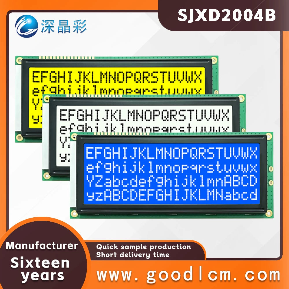 LCD 2004B Display Module 20x4 Large Character LCD Screen Display 20X04 5.0V or 3.3V Power Supply ST7066 Drive Multiple Display