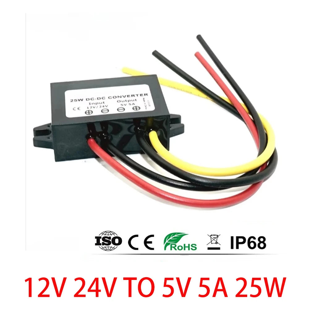 12V 24V to 5V 3A 5A 10A Step Down DC Power Converter Regulator 24 12 Volt Buck to 5 Volt Voltage Power Supply for Cars LED CE