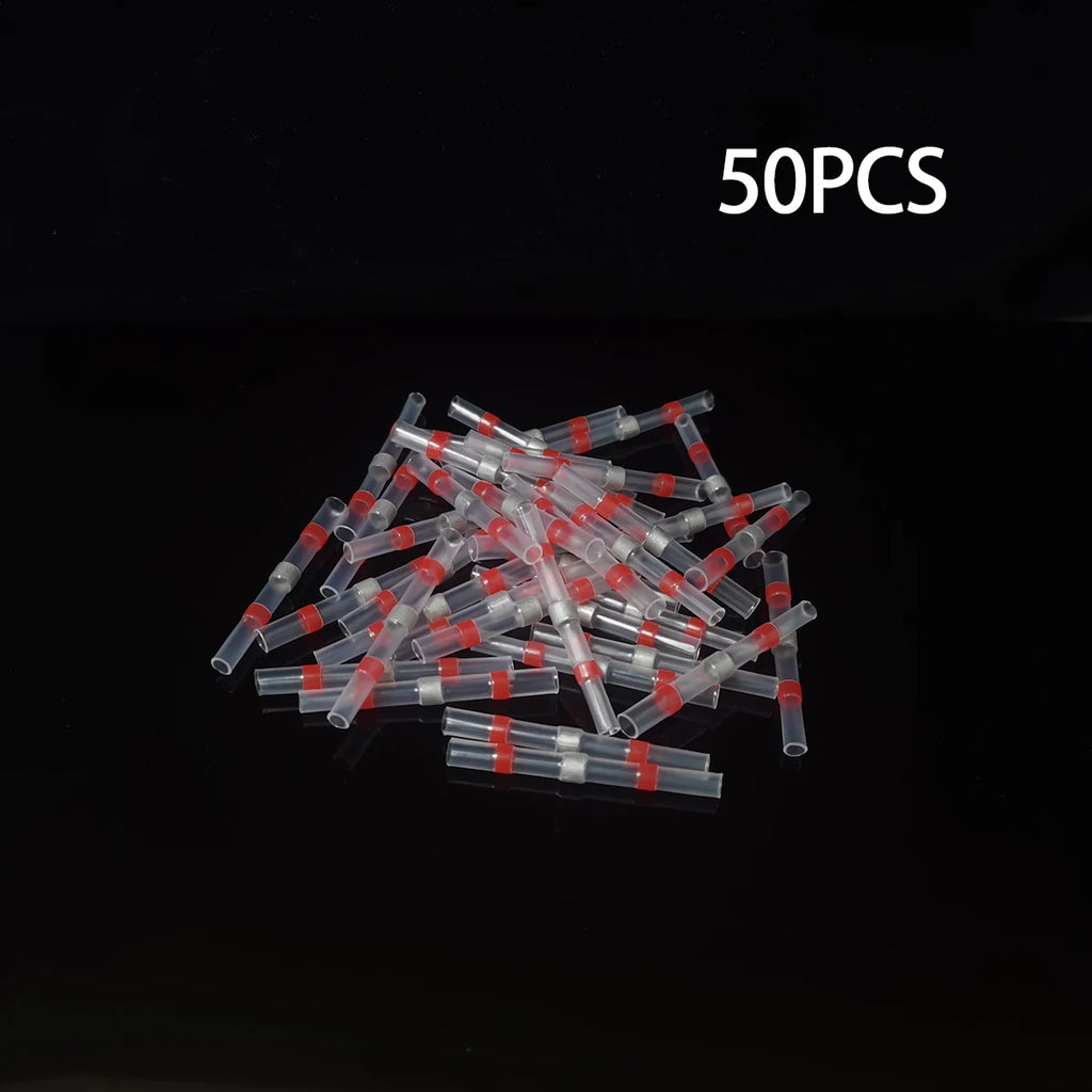 50PCS Waterproof Solder Seal Heat Shrink Tube Wire Connectors Terminals With Soldering Sleeves