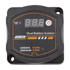 Dual Battery Isolator 12V 140A Auto Manual Voltage Sensitive Relay with Digital Voltmeter Smart VSR for Camper Car RV Yacht Boat