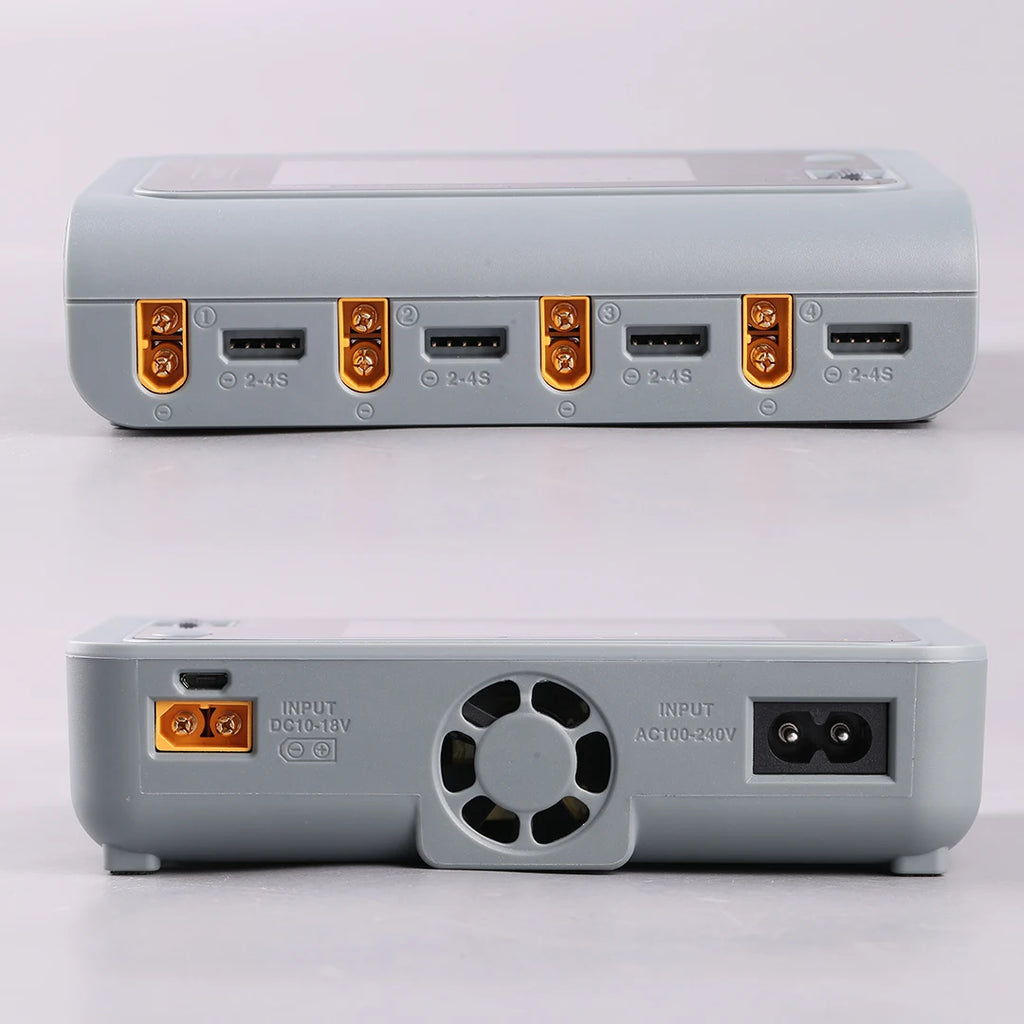 ToolkitRC Q4AC 4x50W 5A AC 100W 4 Port DC Smart Discharger Charger XT60/XT30 Optional for 1-4S Lipo Battery