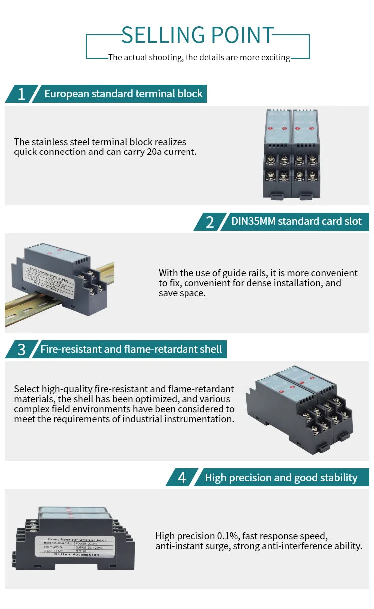 BST-I AC Current Transducer 0-1A 5A 10A to 4-20mA 0-10V Output Voltage Signal Converter