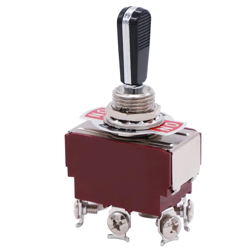5pcs Momentary Toggle Switch DPDT (ON)-Off-(ON) 6 Terminal 3 Pin Toggle Switches 12V Heavy Duty Rocker Toggle Switch waterproof