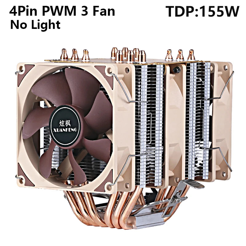 XUANFENG Air-cooled CPU Cooler 90mm Fan Twin Towers 4/6 Heat Pipe 4pin/PWM Compatible LGA2011 115x 1200 1700 X79 X99 AMD AM3 AM4