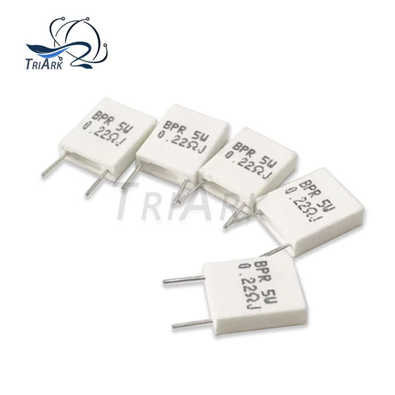 10PCS BPR MPR 5W 0.005R~100R Non-inductive Ceramic Cement Resistor Resistance 0.01R 0.05R 0.1R 0.2R 0.25R 0.3R 0.5R 4.7R 47R Ohm