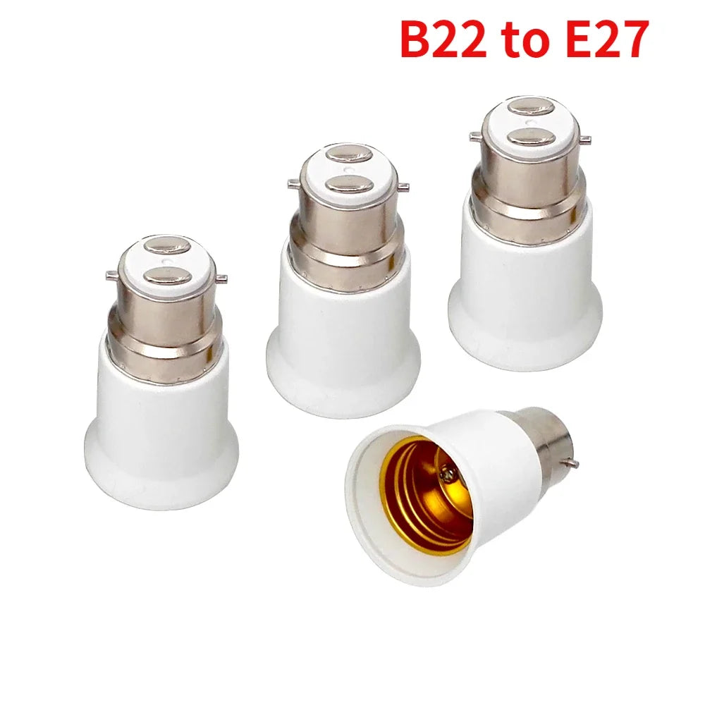 4pcs E27 to B22, B22 to E27 Light Socket Adapter 250V2A PBT Housing CE Rohs LED Lamp Base Holder Socket Converter