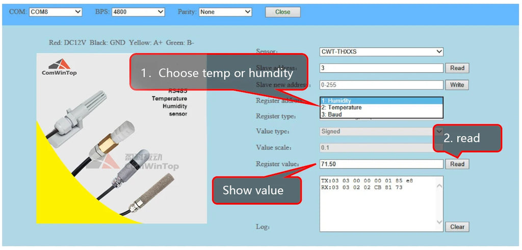 RS485 Modbus Water Proof Temperature Humidity Sensor Probe