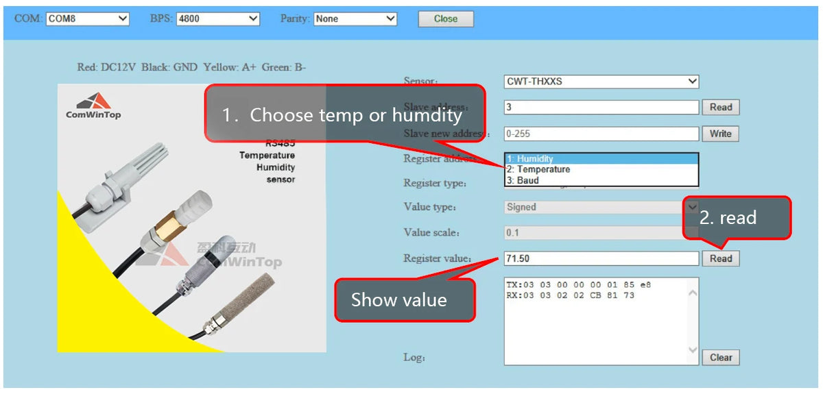 RS485 Modbus Water Proof Temperature Humidity Sensor Probe