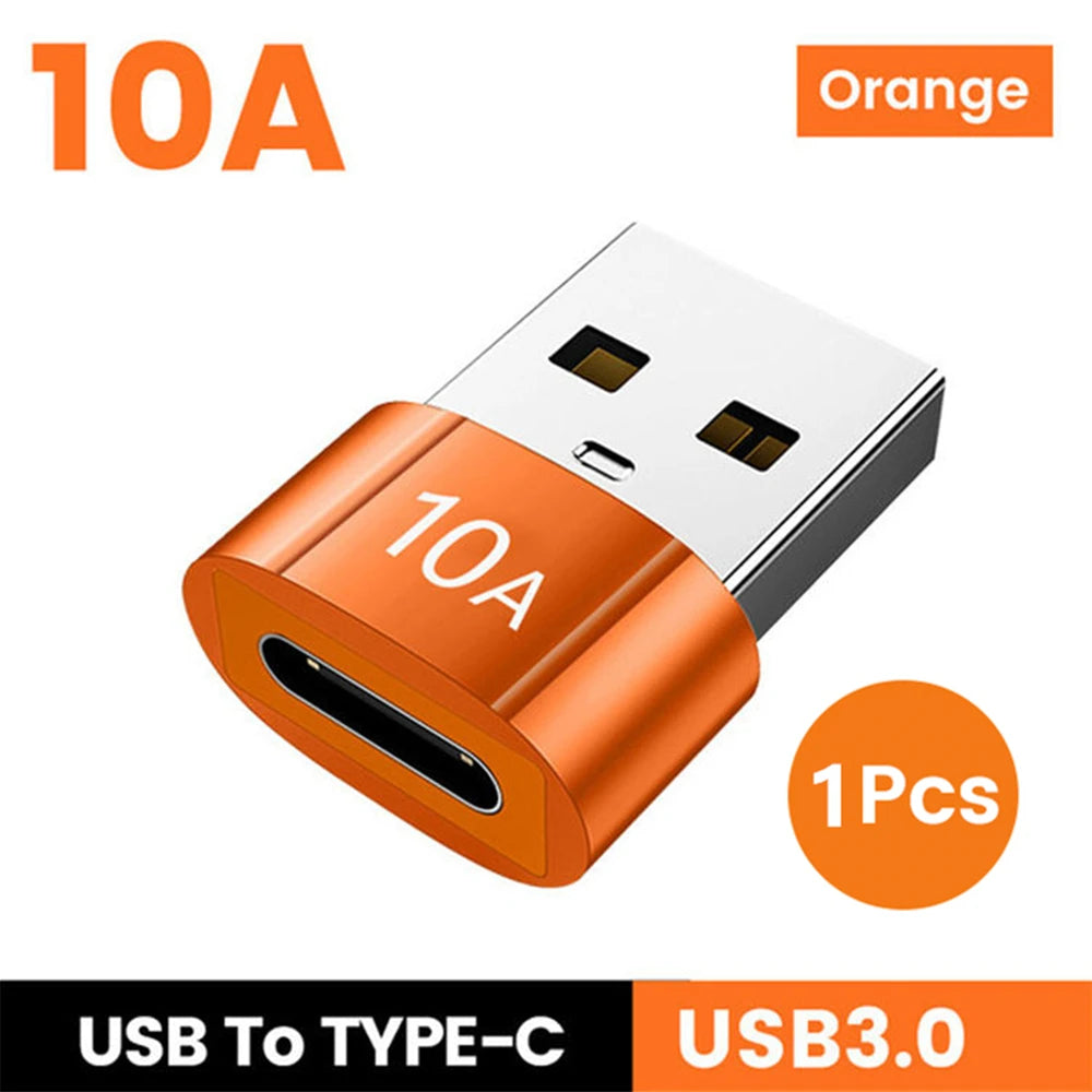 10A USB 3.0 To Type C Mini Fast Transfer USB Type C Female To USB PD Adapter Suitable for Mobile Computer Car Charger Converters