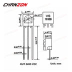10pcs VS1838B IR LED Emitting Diode Receiver Infrared Light Lamp Photodiode Micro DIP DIY PCB Circuit Arduino 3V Phototransistor