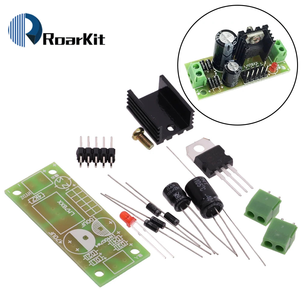1/5/10PCS DIY KIT LM7805 L7805 DC/AC Three Terminal Voltage Regulator Power Supply Module 5V 6V 9V 12V Output Max 1.2A