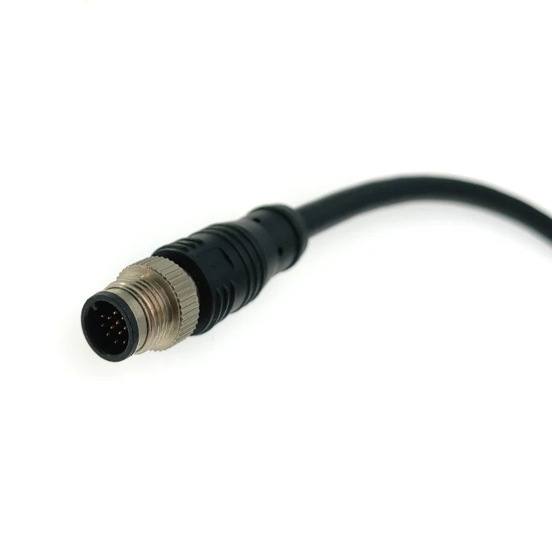 M12 Cable Connector Male and Female Circular Shield 2 3 4 5 6 7 8 9 12 17 Pin PVC PUR Straight Angle Mold OEM Waterproof