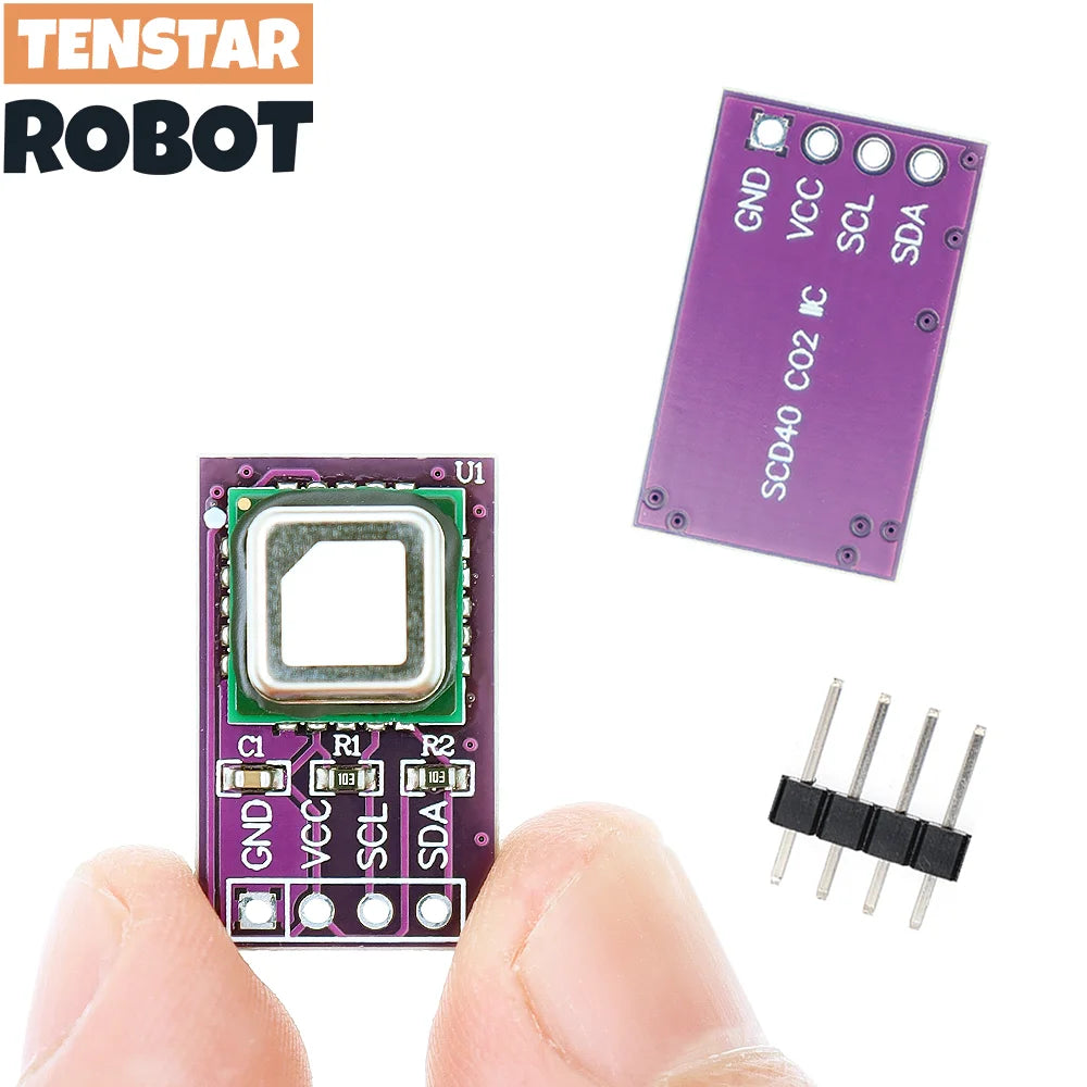 TENSTAR SCD40 SCD41 Gas Sensor Module 2.4-5.5V Detects CO2 Carbon Dioxide Temperature and Humidity Sensor I2C Communication