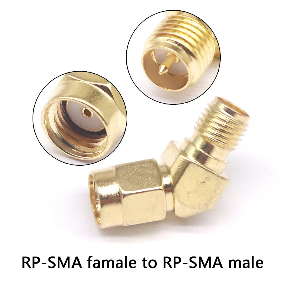1/5/10/100PCS All Brass 1PC SMA To SMA Male Female Gold Plated RP SMA Male RP-SMA Female Connector RF Adapter Straight Bent L/T