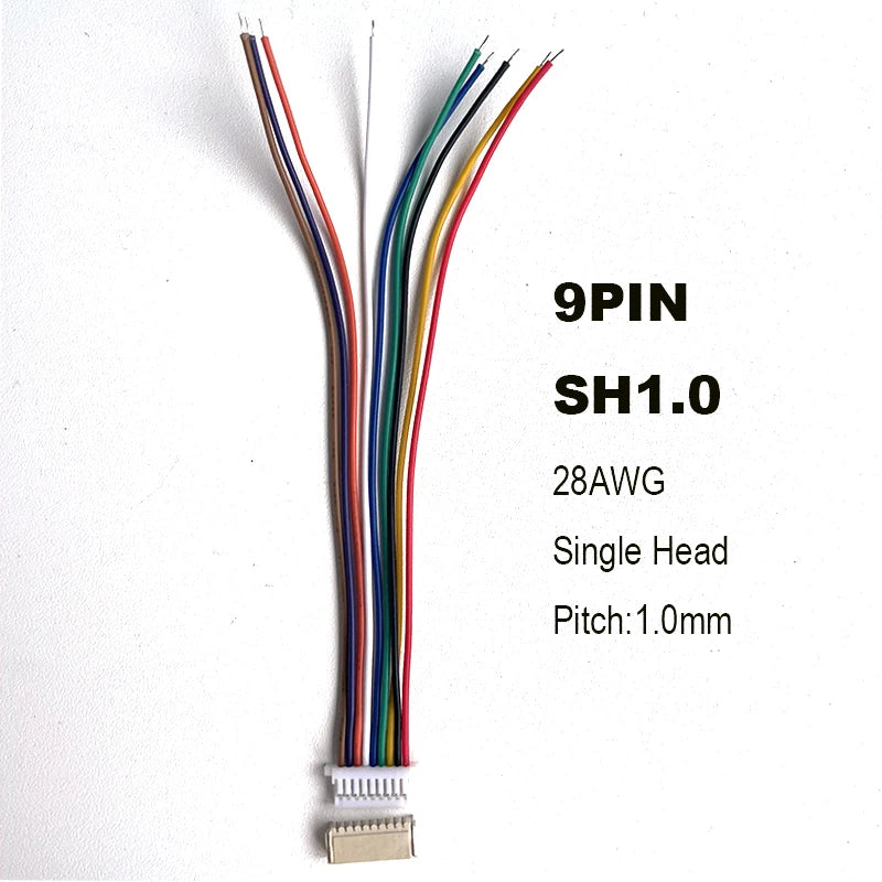 10 Sets JST SH 1.0mm Wire Cable Connector SMD Horizontal Socket 28AWG 100mm 2P 3P 4P 5P 6P 7P 8P 9P 10P Terminal