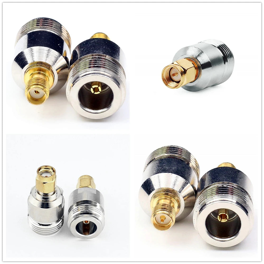Connector N Female to SMA Female Jack / SMA Male Plug / RP-SMA Female / RP-SMA Male Straight RF Connector Adapter