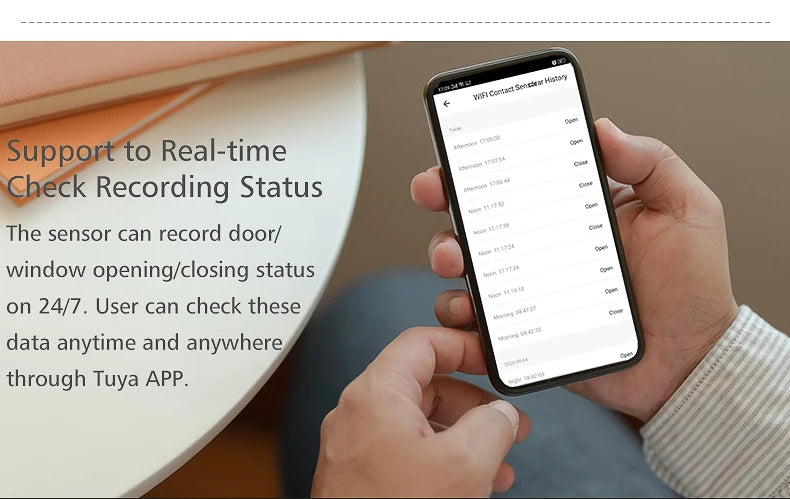 Tuya WiFi Door Sensor Window Anti-intrusion Door Open Close Burglar Security Alarm Magnetic Sensor Smart Life Alexa Google Home