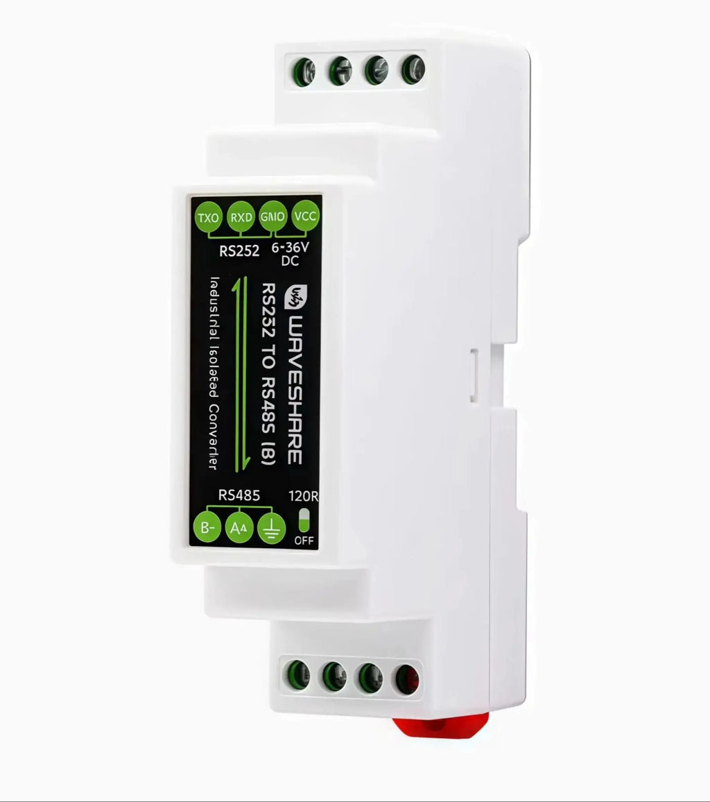 DIN-rail RS232 to RS485 serial communication converter module Active digital isolation Industrial communication
