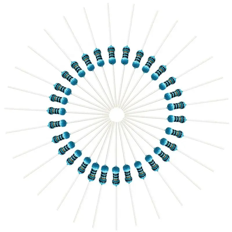 100pcs 1/4W Resistance 0.1R~2.2M 1% Metal Film Resistor Series 0.25W 1R 10R 47R 100R 220R 470R 1K 2.2K 10K 22K 100K 220K 1M ohm