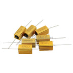 1pcs Gold Aluminum Housed High Power Resistors RX24-5W 0.1R 1R 2 3 4 5 6 8 10 20 47 100 150 200 300 470 Ohm 1K Ohm 10K 100K Ohms