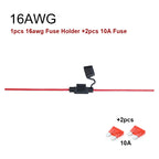 Waterproof Mini Small Medium Auto Fuse Holder 16/14/12/10AWG Car Blade Fuse wire cable 10A 20A 30A 50A fuse Power Socket