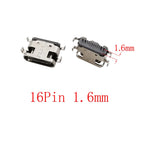 10Pcs USB Connector Type C Female Charging Port Jack 2/6/16 Pin Type-C Socket PCB Soldering SMD SMT DIY Repair Type C Adapter