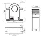 AC DC Current Transducer 0-100A 0-200A 0-300A Hall Current Transmitter Sensor 20mm 4-20mA 0-10V 0-5V RS485 AC DC Current Sensor