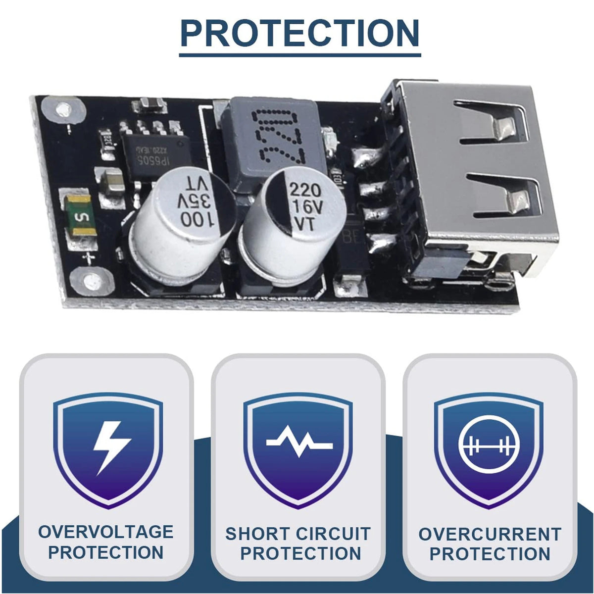 6-32V 9V 12V 24V to 5V 3A Fast Charging Module USB QC3.0 QC2.0 DC-DC Buck Converter Step-Down Quick Charger Circuit Board