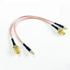 SMA/RPSMA Female to MMCX Male 90 Degree Extension Coax Cable 15cm to 5M Extender for Antenna, Radios