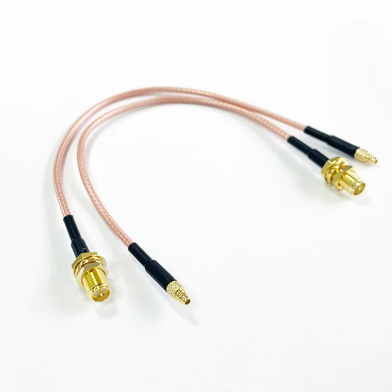 SMA/RPSMA Female to MMCX Male 90 Degree Extension Coax Cable 15cm to 5M Extender for Antenna, Radios