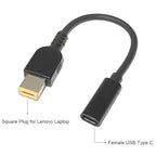 USB-C 3.1 Type C Female to Rectangle Male USB PD Emulator Trigger Angled DC Power Adapter Converter For Lenovo Thinkpad Laptop