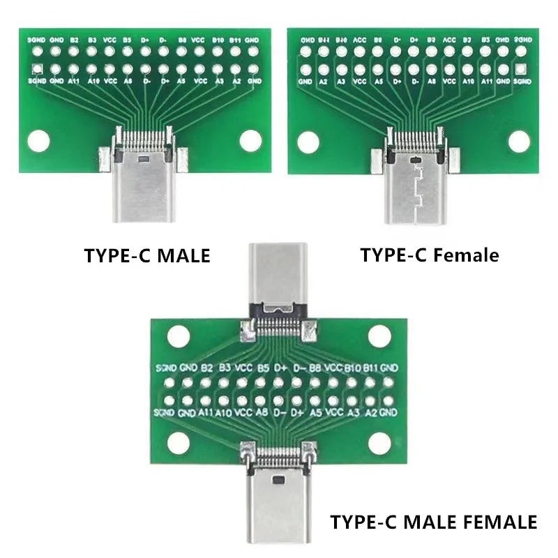 USB 3.1 Connector Type-C Adapter Plate PCB Board Female Male Head Convertor 2*13P to 2.54MM Transfer Test Board USB3.1 Module
