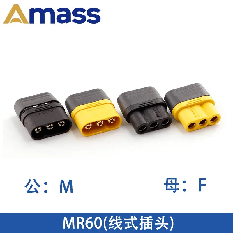 Amass XT30 XT60 XT90M/F Connector High Current Male/Female Lithium Battery Charging Gold Plated Plug